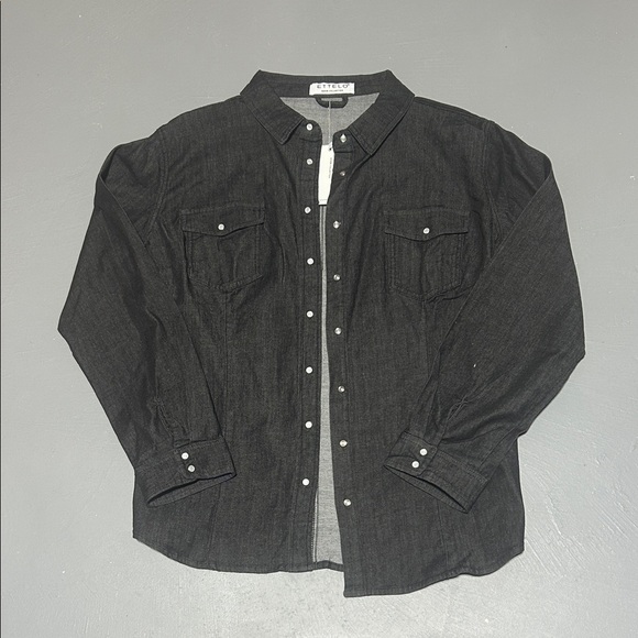 ettelo Other - (NWT) Ettelo Black Denim Snap Shirt (Men XL)